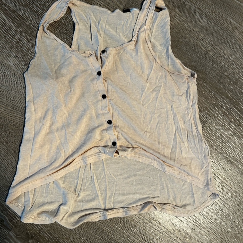 Light Peachy pink Button-Front Women's Tank Top Divided